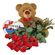 red roses with teddy and chocolates. Estonia